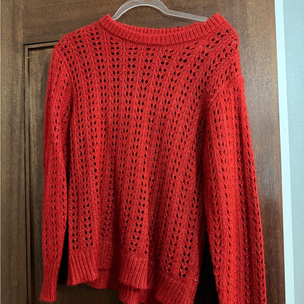 PacSun Vibrant Red Women's Crew Neck Sweater